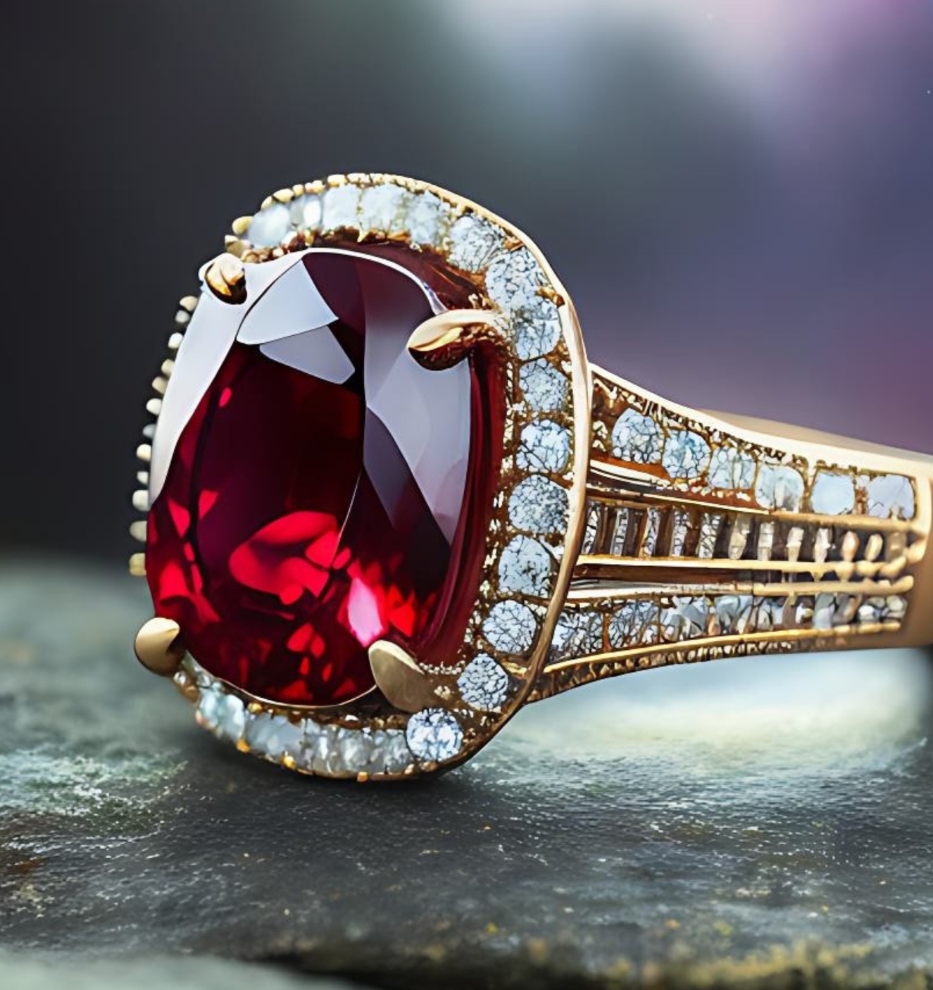 A ruby and a diamond side by side